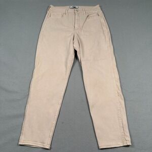Hollister Curvy High Rise Mom Jean Womens 11R‎ 30x27 Straight Denim Light Pink